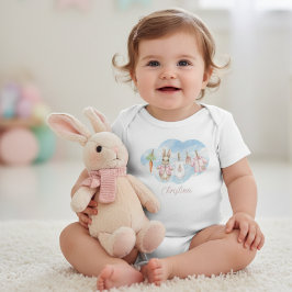 Cute Pink Clothesline Peter the Rabbit  T Shirt