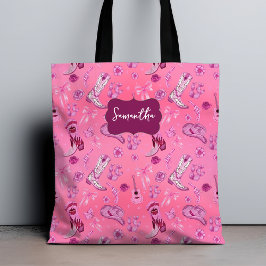 Cute pink Coquette country girl aesthetic pattern Tygkasse