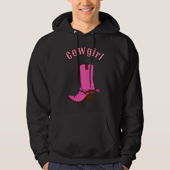 Cute pink cowgirl boot hoodie (Framsida)