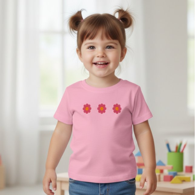 cute pink daisies baby tshirt t shirt (Skapare uppladdad)