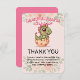 Cute Pink Dino Hatching Soon Tack Kort