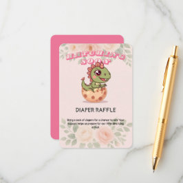 Cute Pink Dino Hatching Soon Tilläggskort