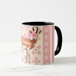 Cute Pink Doe-patterned Christmas Mugg