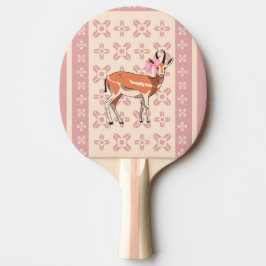 Cute Pink Doe-patterned Christmas Pingisracket