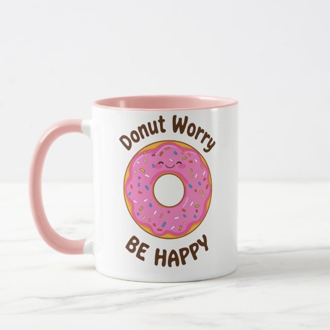 Cute Pink Donut with Sprinkles Mugg (Vänster)
