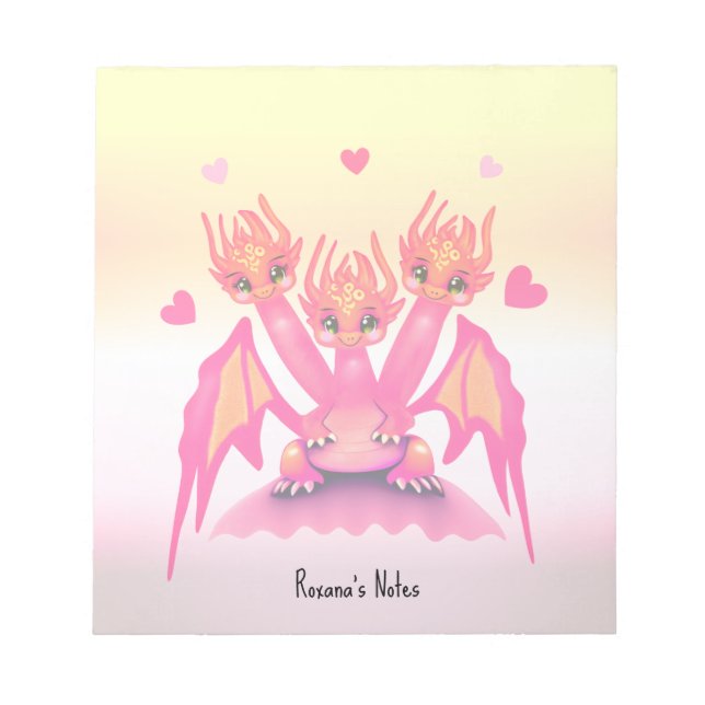 Cute pink dragons anteckningsblock (Framsida)