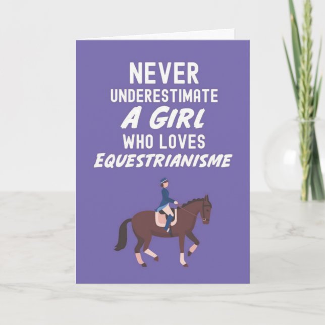 Cute Pink Equestrian Cards For Baby Girls Kids Kort (Framsida)