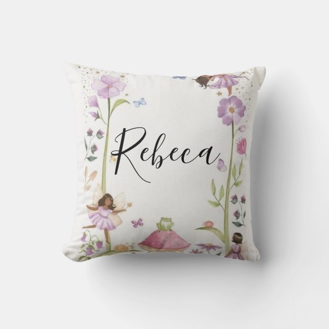 Cute Pink fairy Coquette primer cumpleaños Kudde (Framsida)