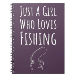 Cute Pink Fishing Gifts For Baby Girls Kids Fisher Anteckningsbok