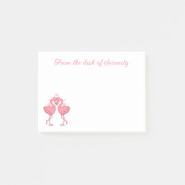 Cute Pink Flamingo Love Tropical Hawaiian Beach Post-it Block
