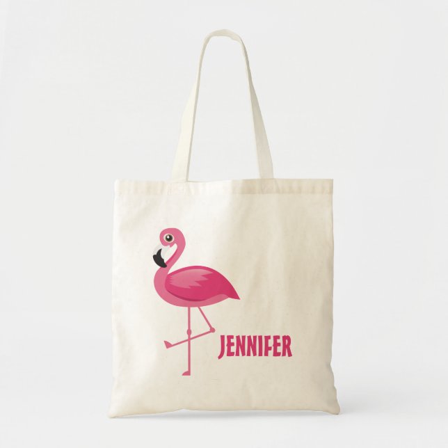 Cute pink flamingo tygkasse (Framsidan)