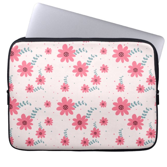 Cute Pink Floral Pattern | Daisy Flower Aesthetic  Laptop Fodral (Framsidan)