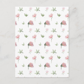 Cute Pink Flowers Spring Floral Card. Vykort