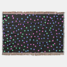 Cute Pink Green Blue Purple Stars Pattern Filt