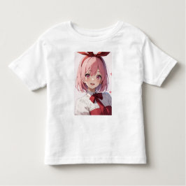 Cute Pink-Haired Anime Girl Illustration T Shirt