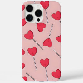Cute Pink Heart Lollipops Seamless Pattern