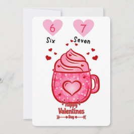 Cute Pink Heart Mug Valentine's Day Greeting Card Inbjudningar