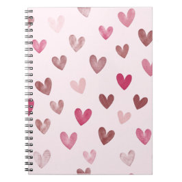 Cute Pink Heart Pattern – Romantic &Stylish Design Anteckningsbok