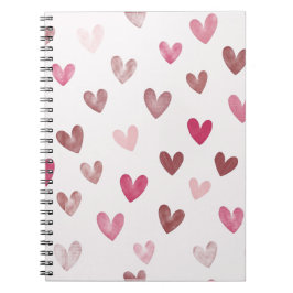 Cute Pink Heart Pattern – Romantic &Stylish Design Anteckningsbok