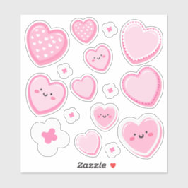 Cute Pink Hearts Custom-cut Klistermärken