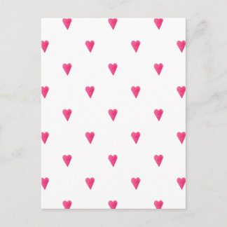Cute Pink Hearts Love Card. Vykort