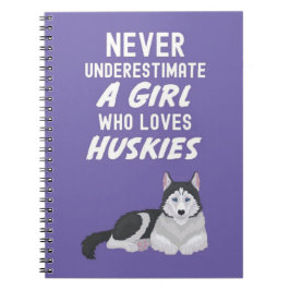 Cute Pink Husky Gifts For Baby Girls Kids Pet Dog Anteckningsbok