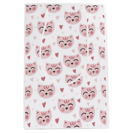 Cute Pink Kittens and Hearts Pattern for Kids