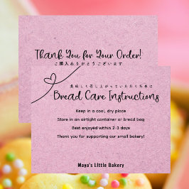 Cute Pink Kraft Heart Bread Care Instructions Tack Kort
