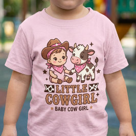 Cute Pink Little Cowgirl Baby Cow Girl Western  T Shirt