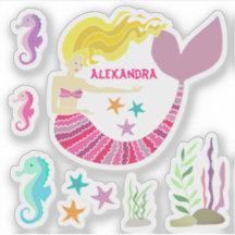 Cute Pink Mermaid under Sea Vinyl