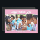 Cute Pink Mother's Day Photo Collage Magnet Card<br><div class="desc">Pretty pink folded Happy Mother's Day magnetic card with a mom and daughter photo collage. Personalize this cute magnet for your mom with your 3 favorite family pictures.</div>