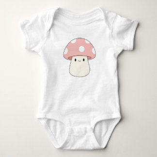 Cute Pink Mushroom Baby Bodysuit – Kawaii Toadstoo T Shirt