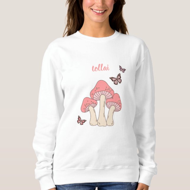 Cute Pink Mushroom Sweater T Shirt (Framsida)