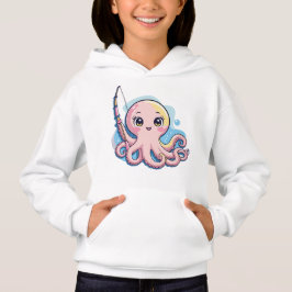 Cute Pink Octopus – Kids’ Hoodie T Shirt