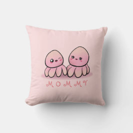 cute pink octopus mother kudde