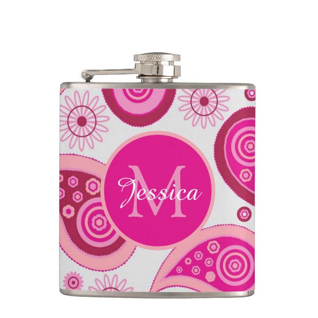Cute Pink Paisley Personalised Fickplunta (Framsidan)