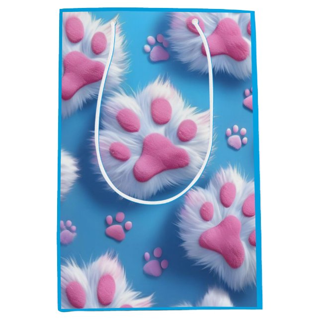 Cute Pink Paw Print Gift Bag (Framsidan)