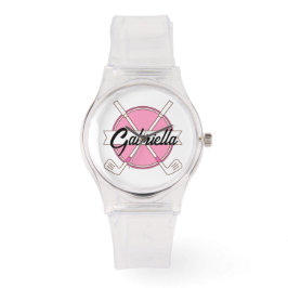 Cute Pink Personalized Golf Clubs Monogram  Armbandsur