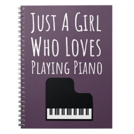 Cute Pink Piano Player Gifts For Baby Girl Pianist Anteckningsbok