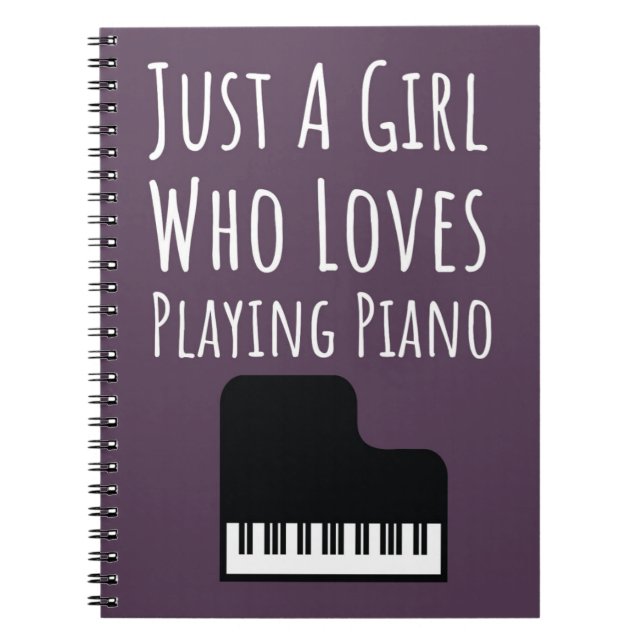 Cute Pink Piano Player Gifts For Baby Girl Pianist Anteckningsbok (Framsidan)