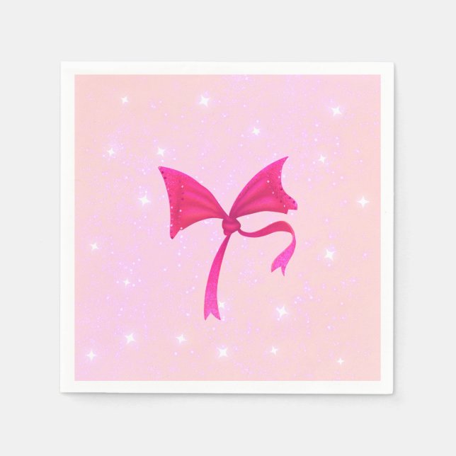 Cute Pink Princess Birthday Paper Napkin Pappersservett (Framsidan)