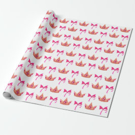 Cute Pink Princess Birthday Wrapping Paper Presentpapper