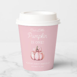 Cute Pink Pumpkin Girl Baby 1st Birthday