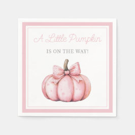 Cute Pink Pumpkin Girl Baby Shower Pappersservett