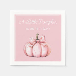 Cute Pink Pumpkin Girl Baby Shower Pappersservett