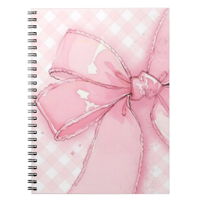 cute pink ribbon notebook anteckningsbok (Framsidan)