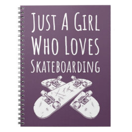 Cute Pink Skateboarder Gifts For Baby Girls Kids Anteckningsbok