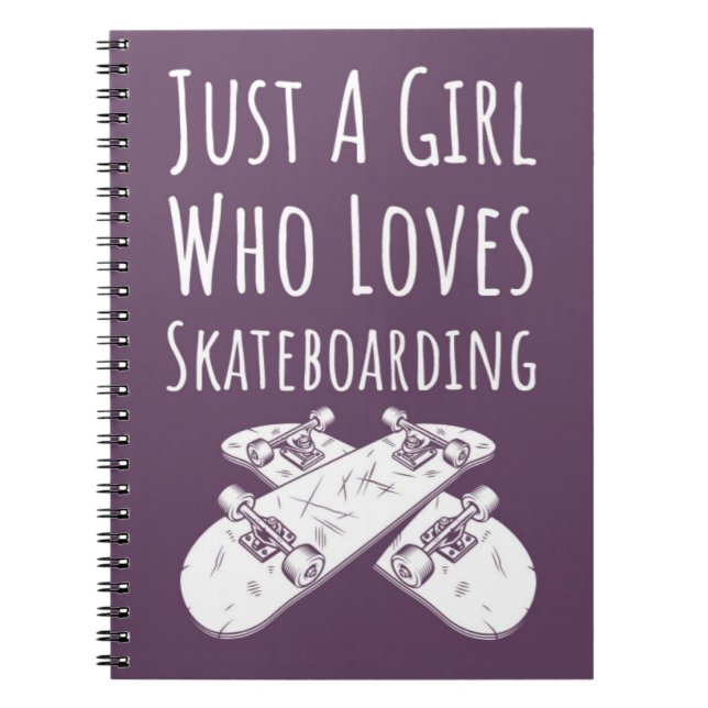 Cute Pink Skateboarder Gifts For Baby Girls Kids Anteckningsbok (Framsidan)