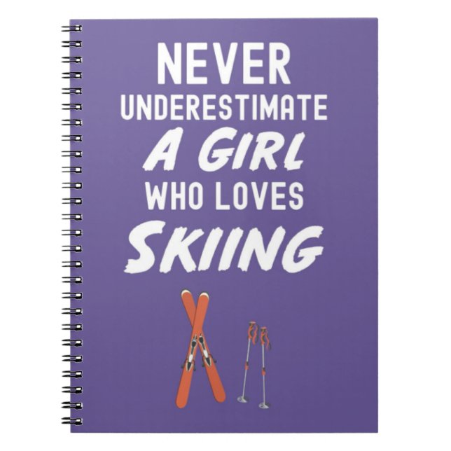 Cute Pink Skiing Gifts For Baby Girls Kids Ski  Anteckningsbok (Framsidan)
