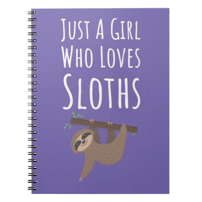 Cute Pink Sloth Gifts For Baby Girls Kids Lover Anteckningsbok (Framsidan)